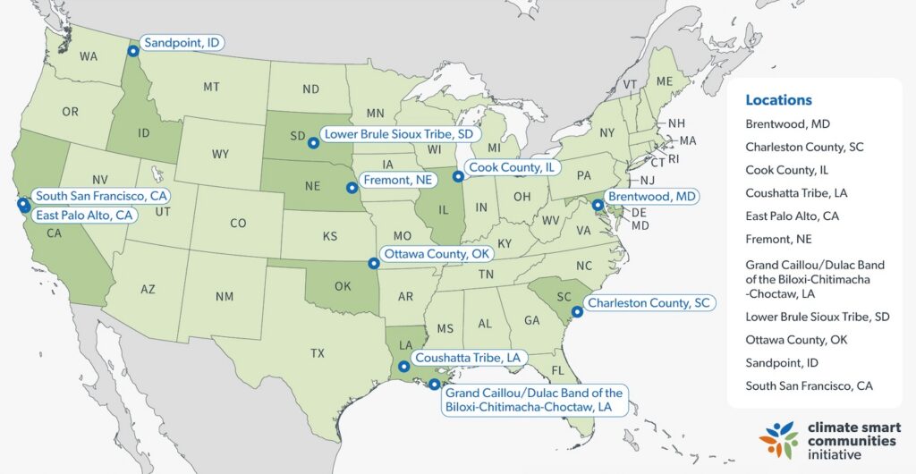 Map of awarded communities