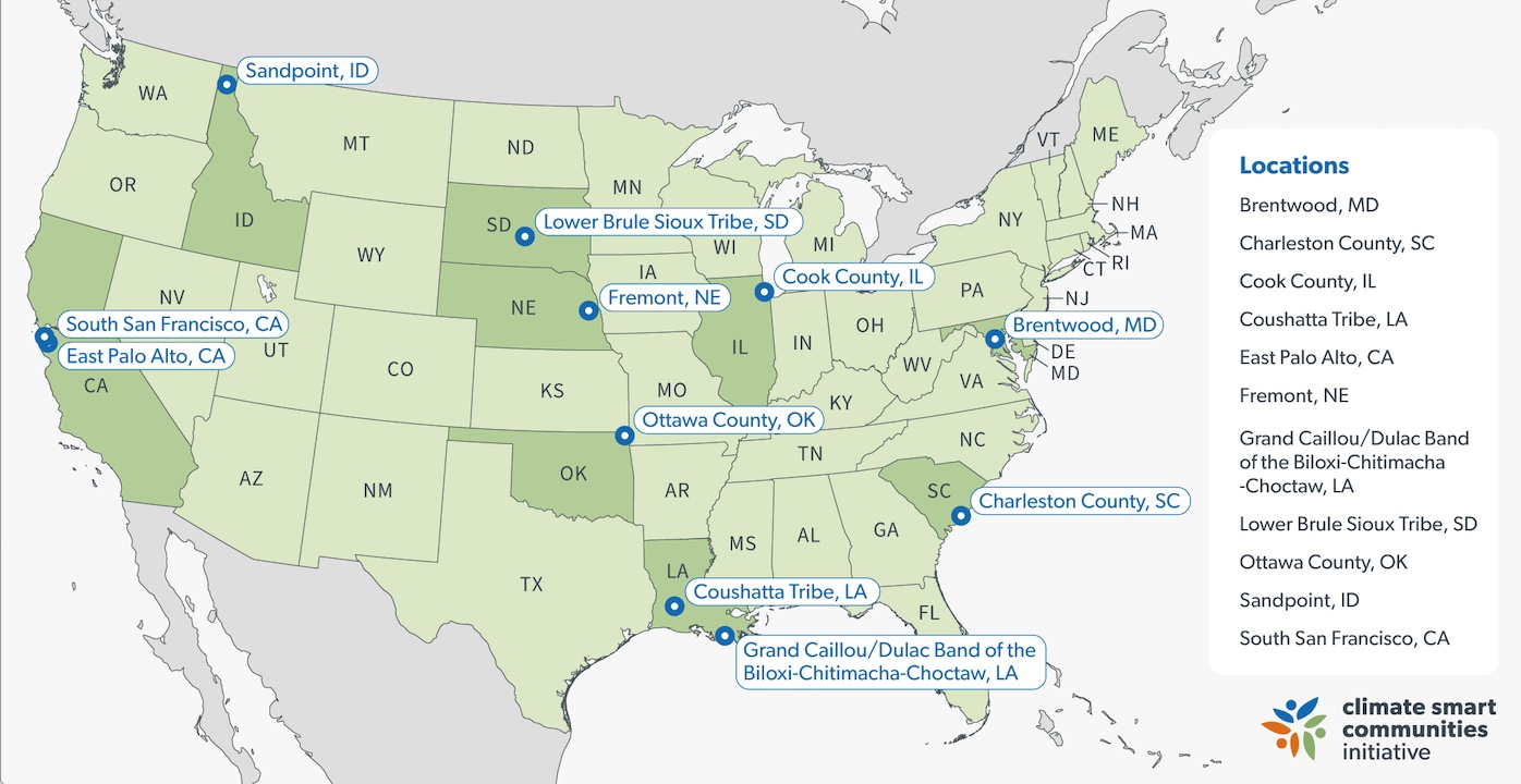 Map of awarded communities